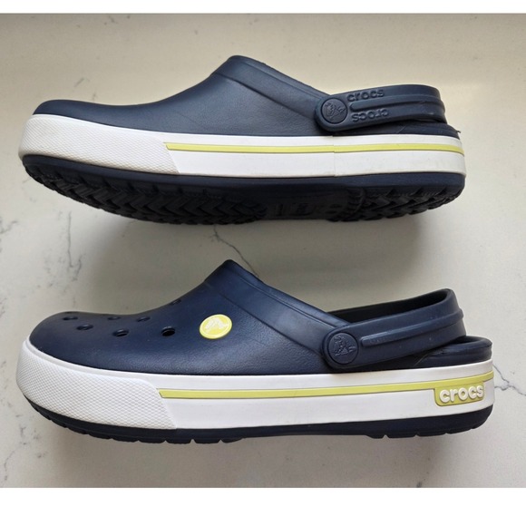 Crocs Unisex‎ Crocband Navy Blue/Yellow Clog Men's 7/Women's 9 Beach Gardening - Picture 6 of 6